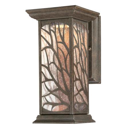 WESTINGHOUSE One-Light LED Outdoor Wall Lantern Glenwillow Brnz Clear Seeded Gls 6312000